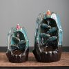 Backflow Incense Burner Left and Right Fengyuan Kiln-Style Imitation Sandalwood Incense Burner Large Household Creative Interior Ornament
