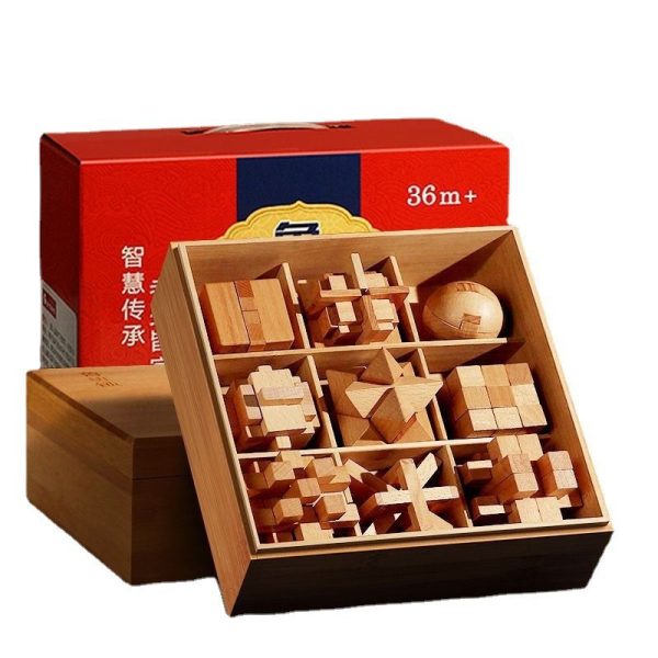 Children's Puzzle Mortise and Tenon Kongming Lock Gift Box
