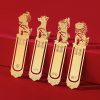 Mythical Beast Metal Bookmarks, Classical Chinese Style, Palace Museum Cultural and Creative Commemorative Exquisite Hollowed-Out High-End Creativity, Gifted by Students to Teachers