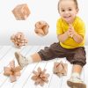 A complete set of beech wood Luban lock series