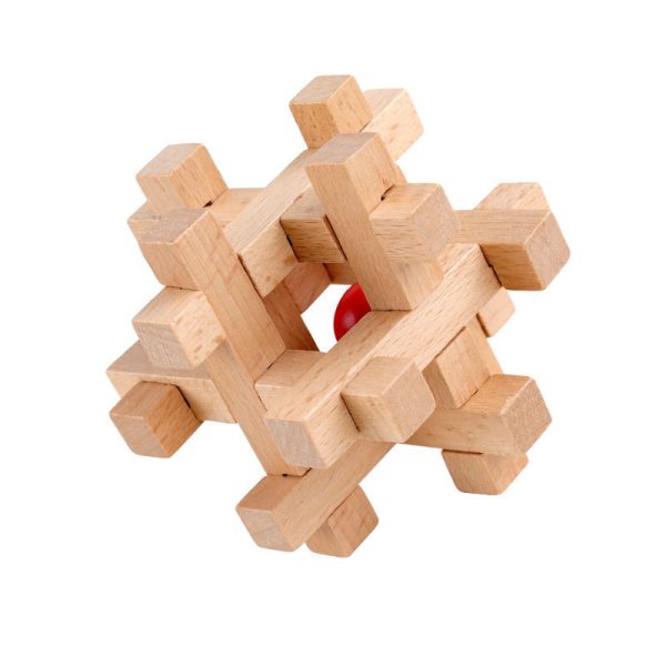A complete set of beech wood Luban lock series