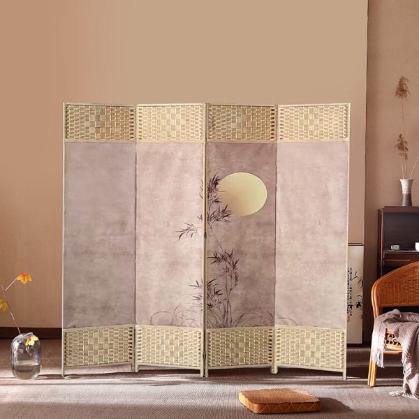 Chinese-style simple screen partition wall folding screen, living room and bedroom covering, simple modern foldable mobile cloth barrier for home use