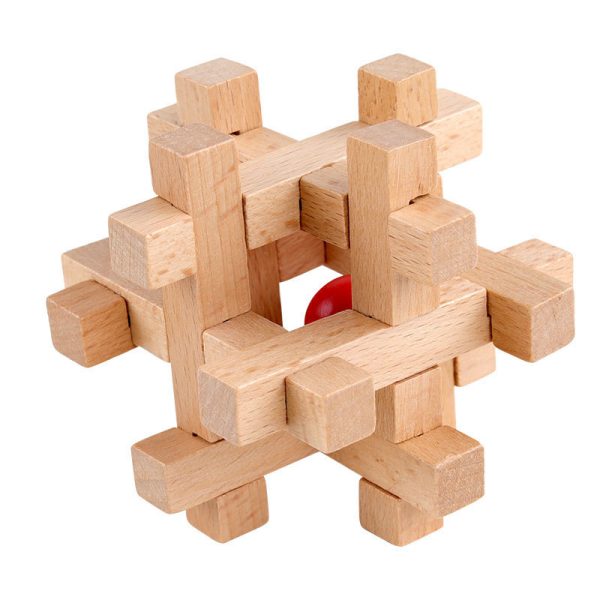 A complete set of beech wood Luban lock series