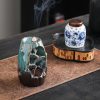 Backflow Incense Burner Left and Right Fengyuan Kiln-Style Imitation Sandalwood Incense Burner Large Household Creative Interior Ornament