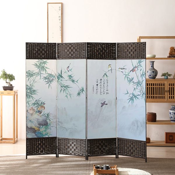 Chinese-style simple screen partition wall folding screen, living room and bedroom covering, simple modern foldable mobile cloth barrier for home use