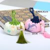 Chinese palace floral satin drawstring gift bag
