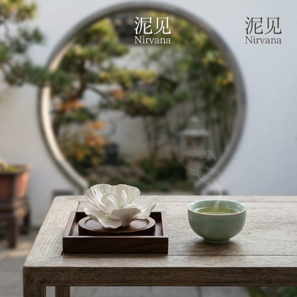 Jingdezhen handmade carnation ceramic flower magnolia flower scent insert with tray, pure handmade gift holiday gift box